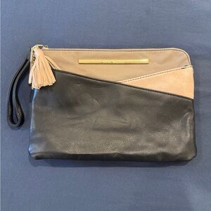 Steve Madden Black and Beige Wristlet
